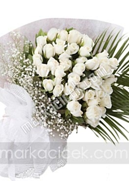 41 Beyaz Gül Buketi