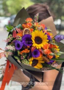 Turuncu Mor Mevsim Buketi