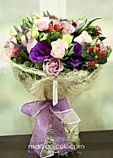 Mor ve Pembe Buket Tasarımı